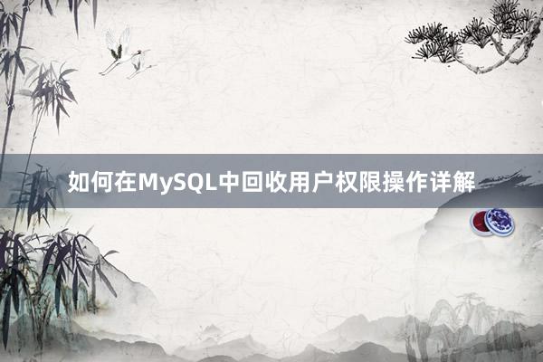 如何在MySQL中回收用户权限操作详解